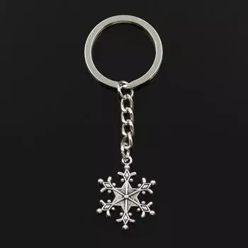 Модный снежный кулон 28x22 мм, 30 мм, брелок для ключей, металлическая цепочка, бронзовый, серебряный цвет, мужской автомобильный держатель, подарочный сувенирный брелок серебряный