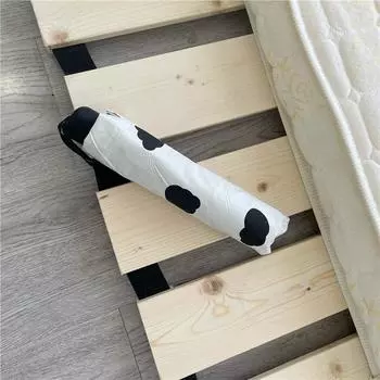 Модный солнцезащитный зонт, анти-ультрафиолетовый черный зонт с рисунком коровы, 3-складной портативный солнечный зонт