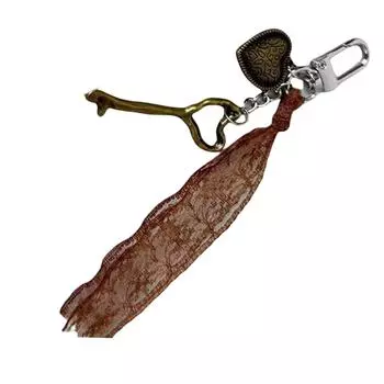 Модный сплавной брелок с подвеской в виде сердца любви, кружевным шармом, брелок для ключей, подвеска для сумки, украшение для женщин и девушек коричневый