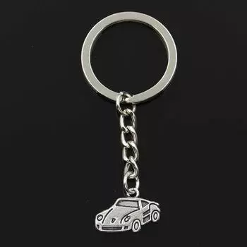 Модный спортивный автомобиль 21x14 мм кулон 30 мм брелок для ключей металлическая цепочка бронзовый серебряный цвет мужской автомобильный подарок сувенирный брелок серебряный