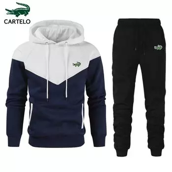 Модный спортивный костюм с вышивкой для мужчин, толстовка с капюшоном для фитнеса, тренажерного зала, комплект для бега, спортивная одежда для бега, мужской спортивный костюм, осенне-зимний костюм, спортивный костюм S