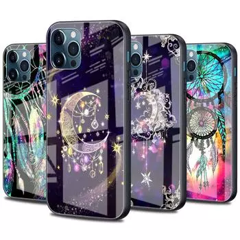 Модный стеклянный чехол для Apple Iphone 13 12 Mini 11 Pro Max 7 8 Plus Xr X Xs 6 6s Se 2020, сумка «Ловец снов», акварельный чехол для телефона for iPhone 13Pro Max
