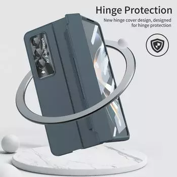 Модный стеклянный пленочный чехол с защитой от падения для Samsung Galaxy Z Fold4 Fold 4 5g Fold3 Fold 3 Zfold4, полный чехол Zfold3 for Samsung Z Fold 4 чёрный