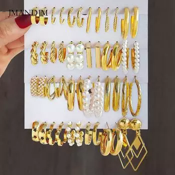 Модный стиль, комплект золотых серег-цепочек C, женские темпераментные легкие роскошные серьги высокого класса alloy