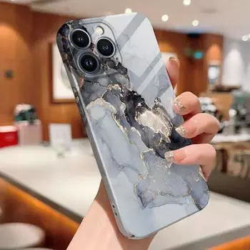 Модный стильный чехол для телефона Feilin с мраморным узором для iPhone 14 13 Mini 12 Pro Max 7 8 SE XR, противоударный ультратонкий твердый чехол iPhone 11 Pro Max