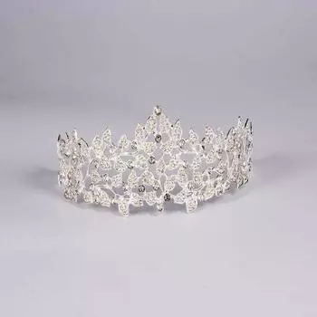 Модный свадебный венец на день рождения, бар-мицва, обруч для волос со стразами, головной убор для вечеринки серебряный