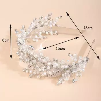 Модный свадебный венец Preal со стразами, роскошный сплав, свадебные аксессуары для волос из листьев для женщин, головной убор невесты, головной убор ручной работы золотой