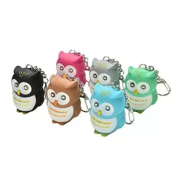 Модный световой брелок со звуками в виде совы, фонарики, брелок для ключей, улюлюкающий светодиод, забавная игрушка, брелок, милый коричневый