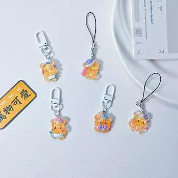 Модный светящийся брелок в виде маленького медвежонка, милый мультяшный кулон-брелок, портативный мобильный телефон, подвесное украшение, подарки на день рождения A10