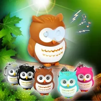 Модный светящийся брелок в виде совы, издающий звуки, брелок-фонарики, светодиодные забавные игрушки, милые коричневый