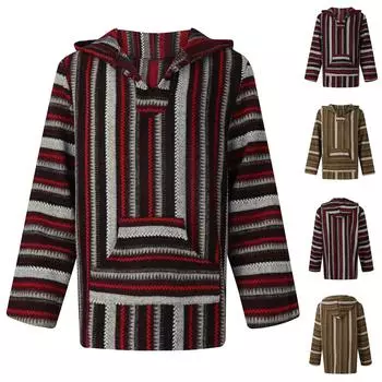 Модный свитер с капюшоном, куртка с длинным рукавом, мужской повседневный полосатый топ L хаки
