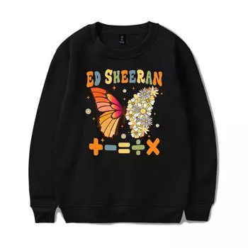 Модный свитер с круглым вырезом Ed Sheeran для мужчин/женщин, толстовка Harajuku, уличная одежда, модные топы, повседневная одежда для подростков XS чёрный