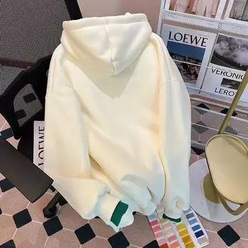 МОДНЫЙ свитер женский осенне-зимний вышитый капюшон с капюшоном больших размеров женская одежда 100 кг Одежда M розовый