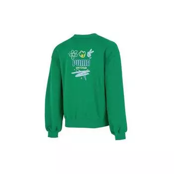Модный свитшот Puma с логотипом из мультфильма, женские топы, темно-зеленый 537518-86 L