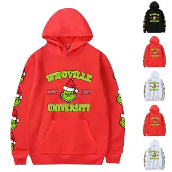 Модный свободный мужской и женский свитер с капюшоном с длинным рукавом и принтом L чёрный