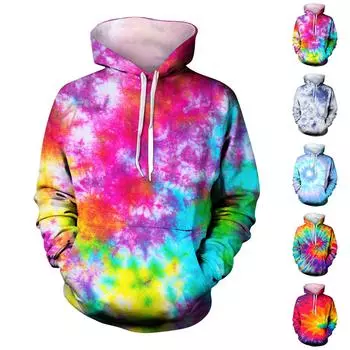 Модный свободный мужской и женский свитер с капюшоном с длинным рукавом и принтом L