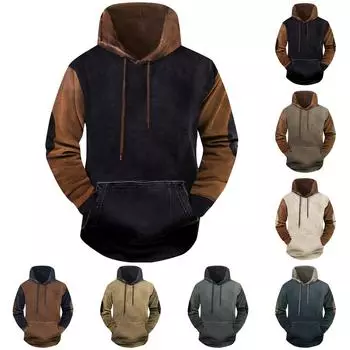 Модный свободный мужской и женский свитер с капюшоном с длинным рукавом и принтом XXL чёрный