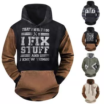 Модный свободный мужской и женский свитер с капюшоном с длинным рукавом и принтом XXXL чёрный