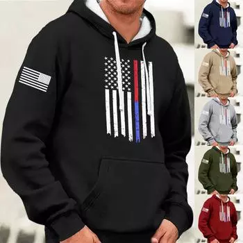 Модный свободный мужской и женский свитер с капюшоном с длинным рукавом и принтом XXL серый