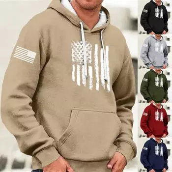 Модный свободный мужской и женский свитер с капюшоном с длинным рукавом и принтом XXXL чёрный