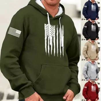 Модный свободный мужской и женский свитер с капюшоном с длинным рукавом и принтом L чёрный