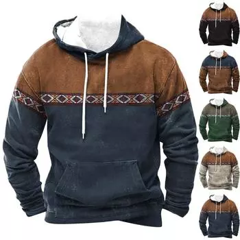 Модный свободный мужской и женский свитер с капюшоном с длинным рукавом и принтом XXXXL тёмно-синий