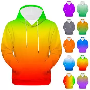 Модный свободный мужской и женский свитер с капюшоном с длинным рукавом и принтом L зелёный