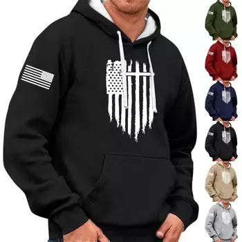 Модный свободный мужской и женский свитер с капюшоном с длинным рукавом и принтом XXXXL