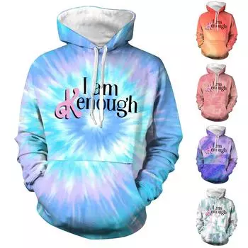 Модный свободный мужской и женский свитер с капюшоном с длинным рукавом и принтом M фиолетовый