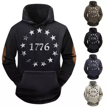 Модный свободный мужской и женский свитер с капюшоном с длинным рукавом и принтом XXXL бежевый