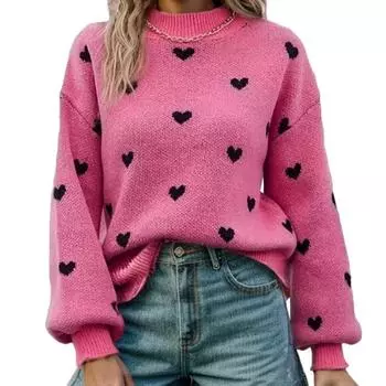 Модный свободный свитер с длинным рукавом на осень-зиму, повседневный свитер из полиэстера, джемперы, трикотажные топы, пуловер L