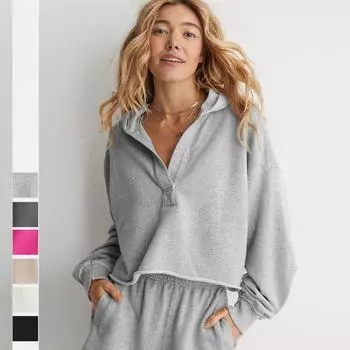 Модный свободный свитер с капюшоном для женщин, весна и осень, женский топ с V-образным вырезом, пуловер, рубашка с длинным рукавом S