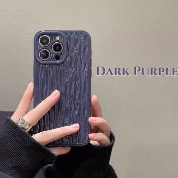 Модный темно-фиолетовый чехол для телефона Iphone 14 12 11 13 Pro Max Mini Xr X Xs 3d с рябью кожи, стильный мягкий чехол For iPhone13 Pro Max темно-фиолетового