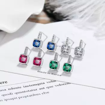 Модный темперамент, элегантный, легкий, роскошный, ветряной, квадратный циркониевый серьги, индивидуальный дизайн, чувство Дня святого Валентина, чтобы отправить девушке подарок, серьги Copper
