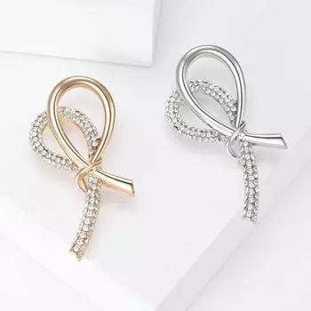 Модный темперамент, чувство нишевого дизайна, брошь в виде бриллиантовой ленты, простой атмосферный свитер высокого класса, булавка для костюма