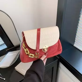 Модный темперамент Популярная сумка через плечо с плетением 2024 года, новая модная сумка-мессенджер с текстурным замком, модная сумка чёрный