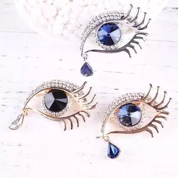 Модный темперамент, тенденция личности, полный бриллиантов, брошь в виде хрустального глаза