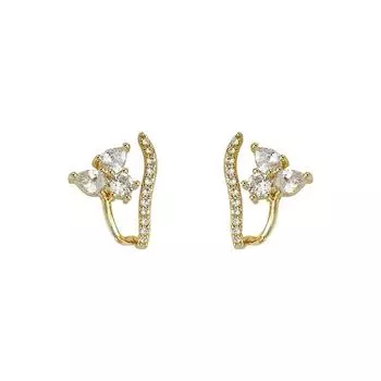 Модный темперамент, универсальные, маленькие и изысканные серьги из циркония с цветком, новый стиль