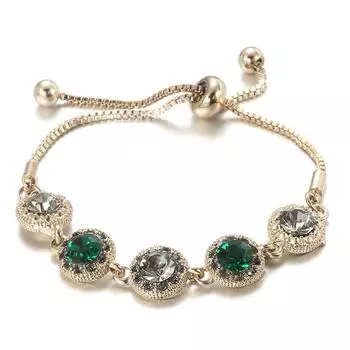 Модный темпераментный браслет с цветком и бриллиантами B0110 красный