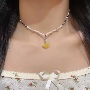 Модный темпераментный дизайн, имитация нефритового лунного джокера, плетенное вручную ожерелье для пары