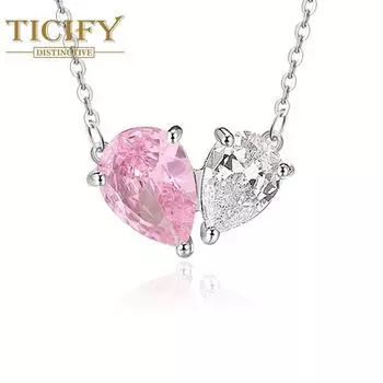 Модный темпераментный комплект ювелирных украшений Love с розовым цирконием, серьги в форме сердца, ожерелье, дизайнерский смысл, свет высокого уровня, роскошный подарок