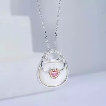 Модный темпераментный натуральный белый рябчик кулон высокий смысл простой нишевый дизайн любовь форма сумка ожерелье для женщин