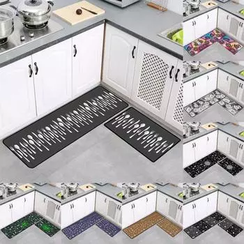 Модный текстильный кухонный коврик, противоскользящие кухонные коврики, ковер с принтом для балкона и ванной комнаты, домашний напольный коврик, коврик для ванной, ковер для ванной 40*120cm