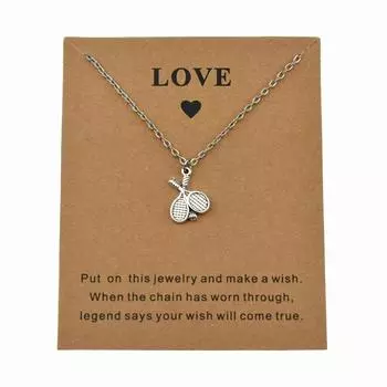 Модный тибетский кулон с двойной теннисной ракеткой, ожерелье для женщин и мужчин, спортивный фитнес-шарм, ювелирные изделия, любовные открытки, подарки