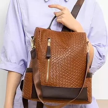Модный тканый дизайнерский рюкзак, роскошные брендовые женские рюкзаки, кожаный рюкзак высокого качества, большая вместительная сумка для путешествий для девочек, Mochilas хаки