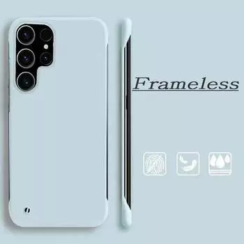 Модный тонкий безрамочный чехол для Samsung Galaxy S24 Ultra S23 FE S22 Plus S21 S20 A55 A54 A34 A24 A14 A15 A53 A52 A23 A13 A12 Чехол-чехол Hard Scrub PC Samsung Galaxy S20 белый