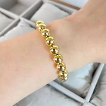 Модный тренд Браслет из медных бусин с жемчужными бусинами ручной работы Простой модный дизайн Браслет Темпераментные украшения золотой
