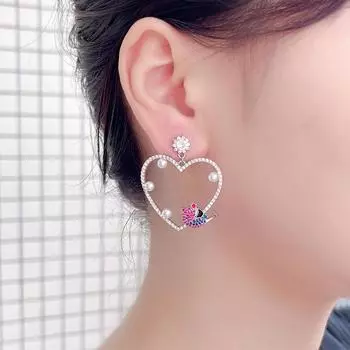 Модный тренд CMM с такими же полыми серьгами-подвесками Love Design Sense, аксессуары для свадебной вечеринки, ювелирные изделия для женщин серебряный