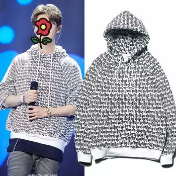 Модный тренд Интернет Знаменитость Толстовка с капюшоном Хип-хоп Принт Пуловер Повседневный свитшот с капюшоном M