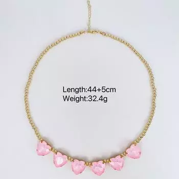 Модный тренд Кристалл Роскошное Премиальное Ожерелье Фиолетовый Маленький Квадратный Любовь Комплект из двух частей Ожерелье Ключица Цепочка